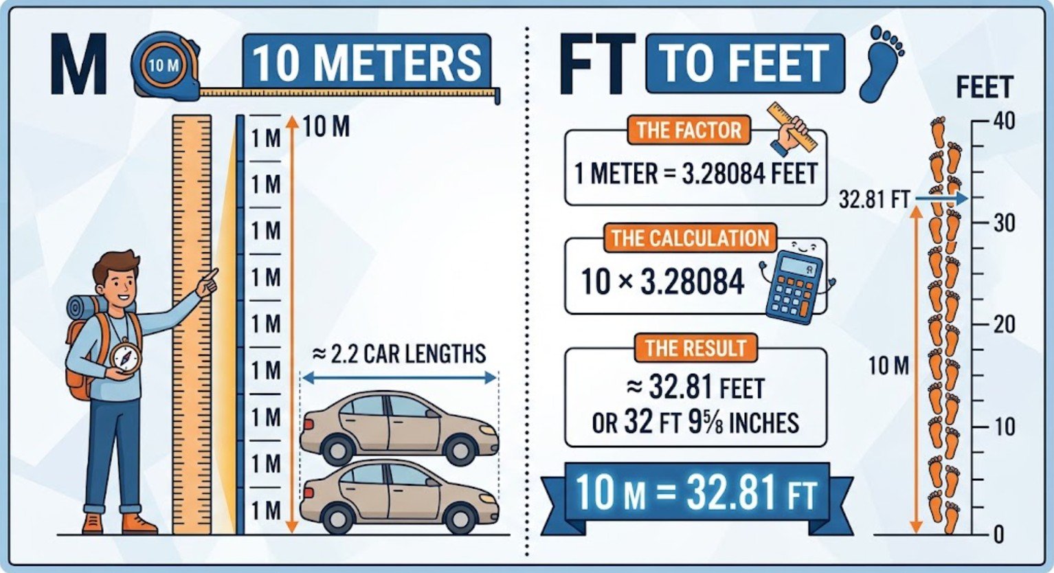 10 Meters to Feet