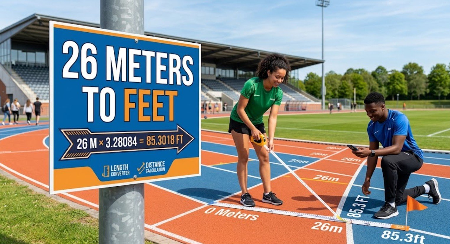 26 Meters to Feet