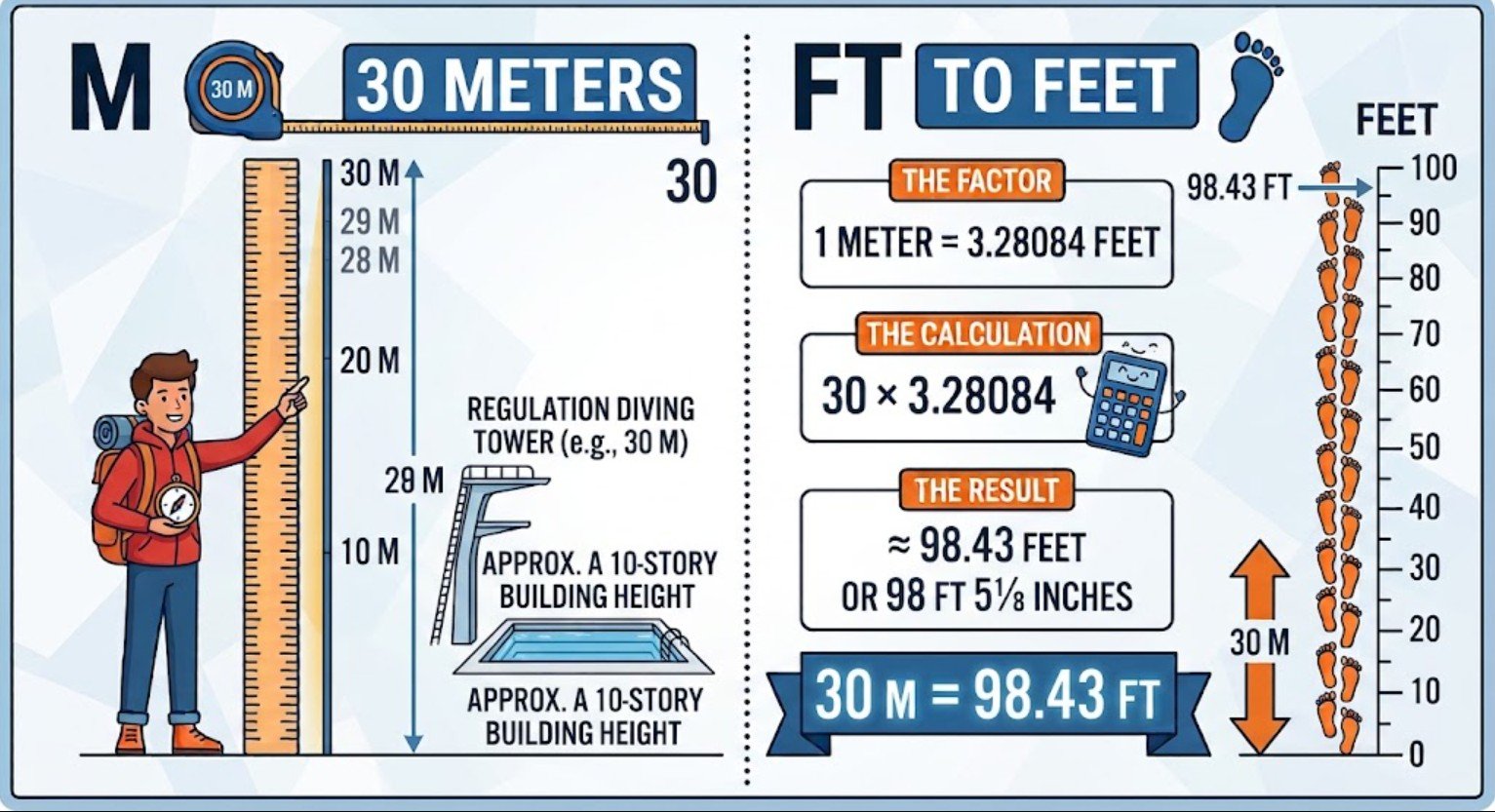 30 Meters to Feet