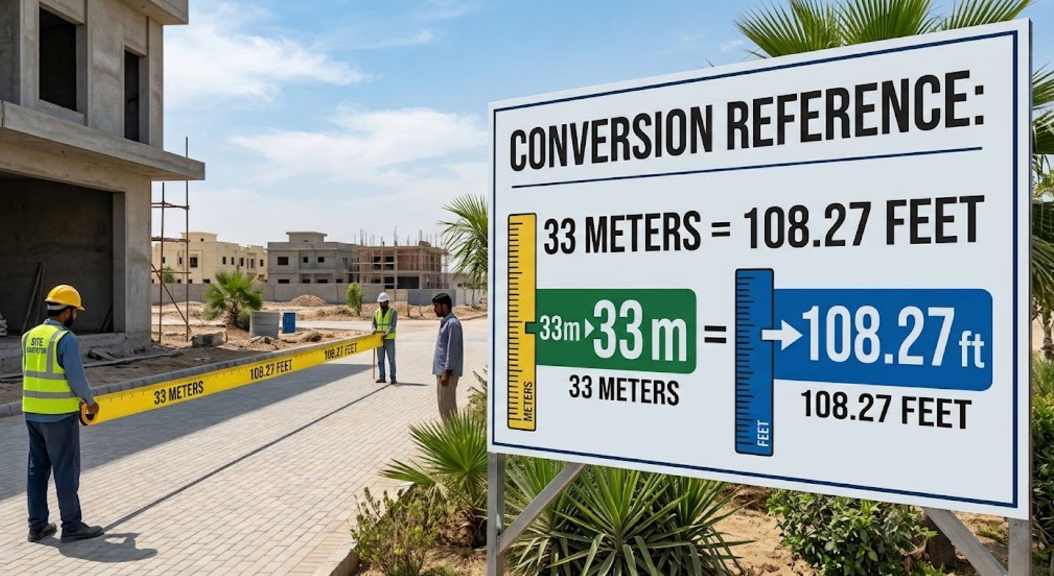 33 Meters to Feet