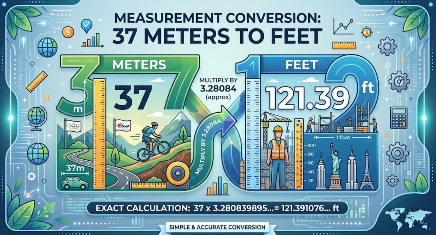 37 Meters to Feet