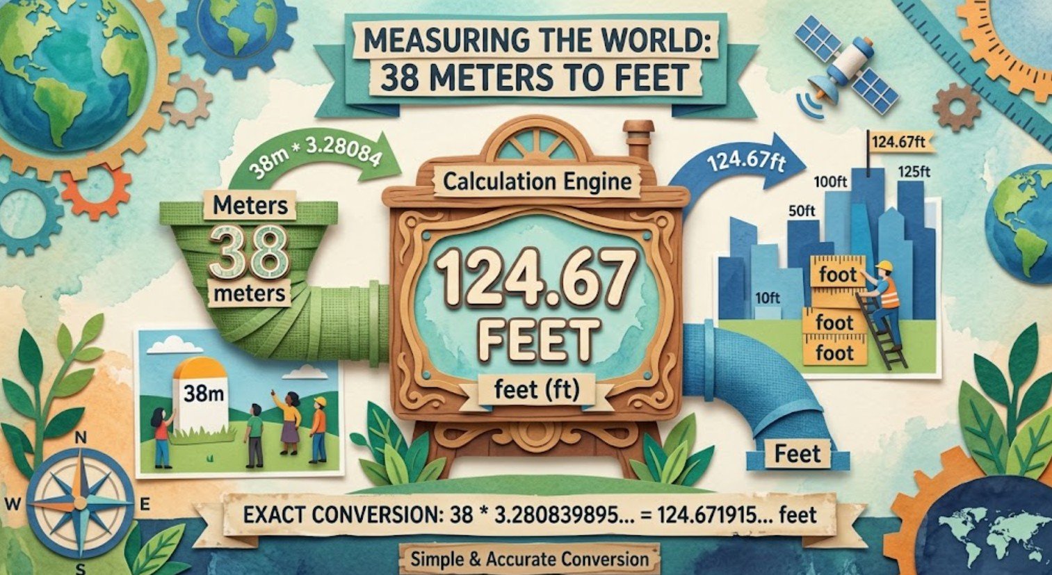 38 Meters to Feet