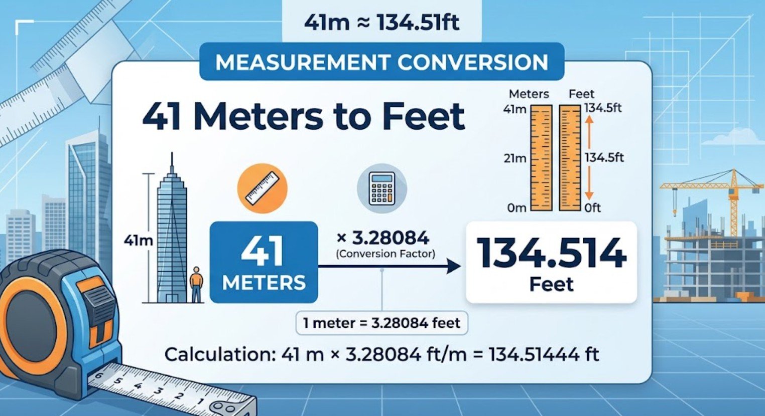 41 Meters to Feet
