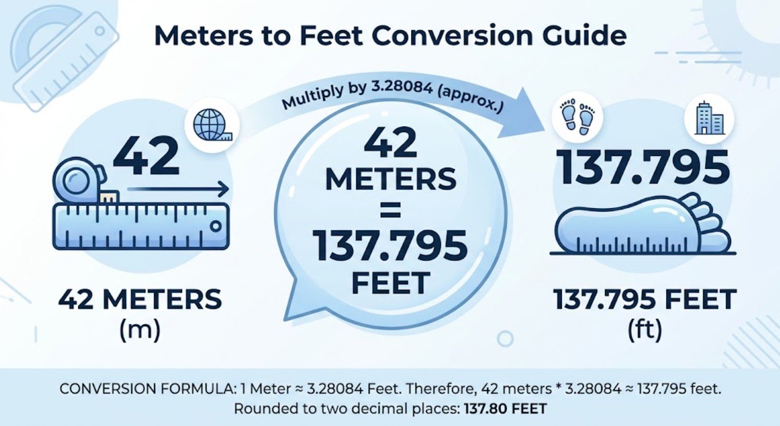 42 meters to feet