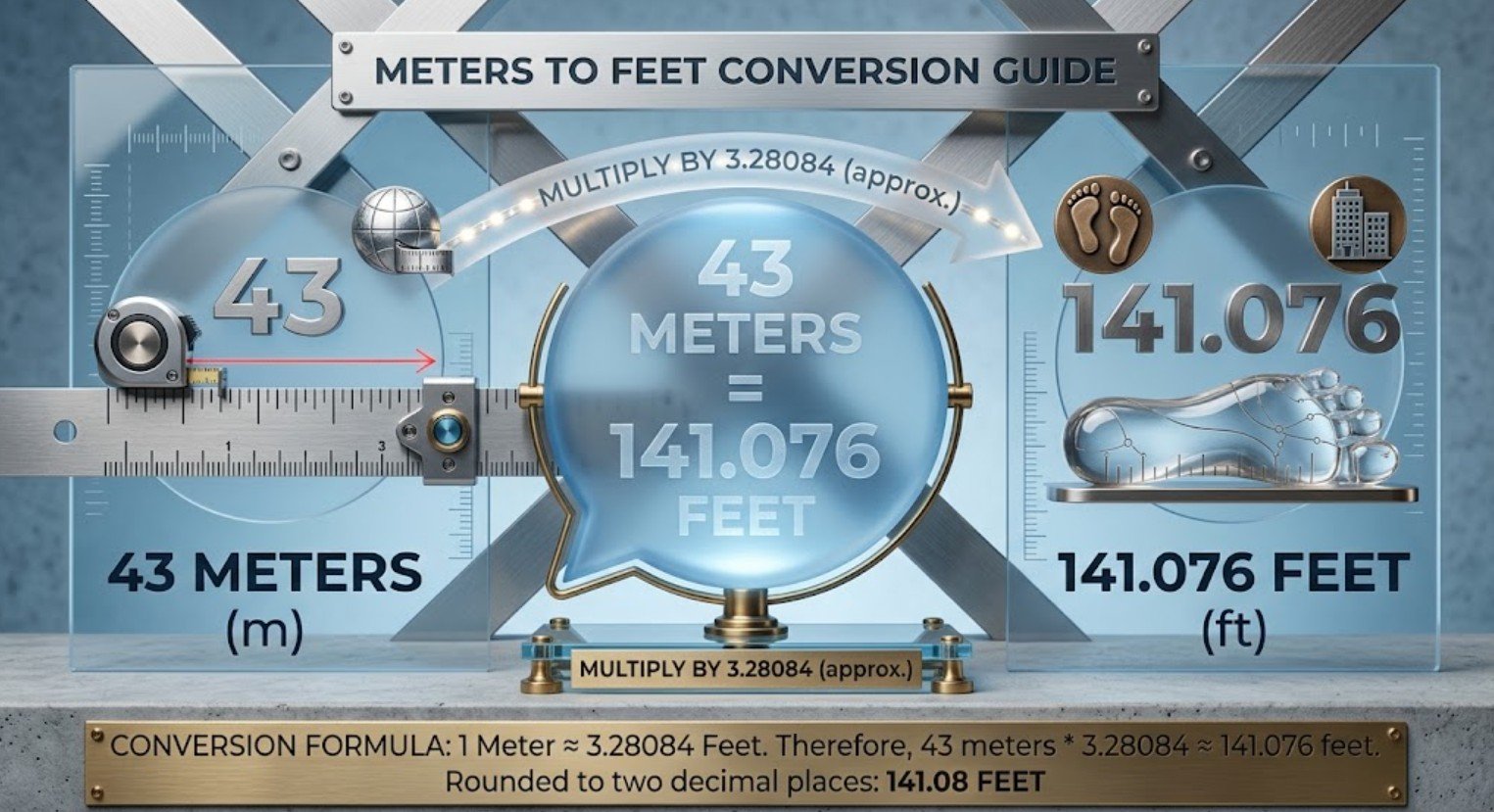 43 Meters to Feet