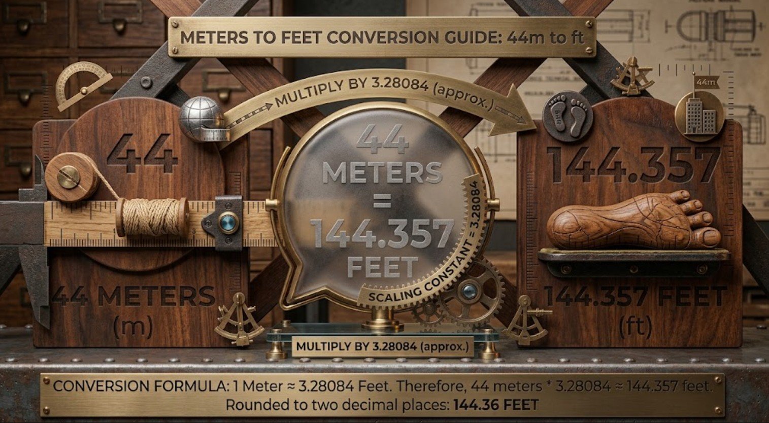 44 Meters to Feet