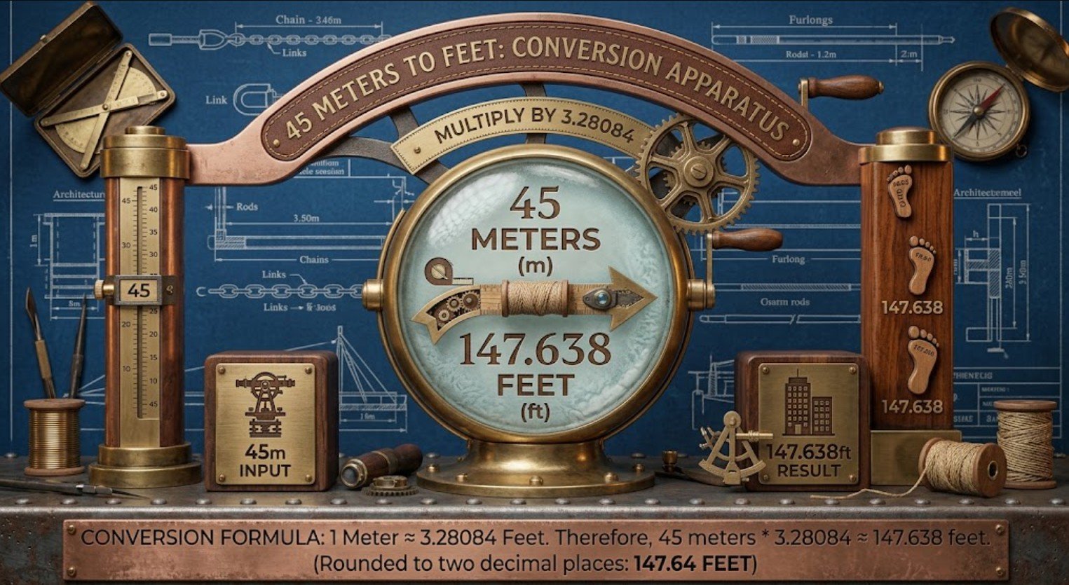 45 Meters to Feet