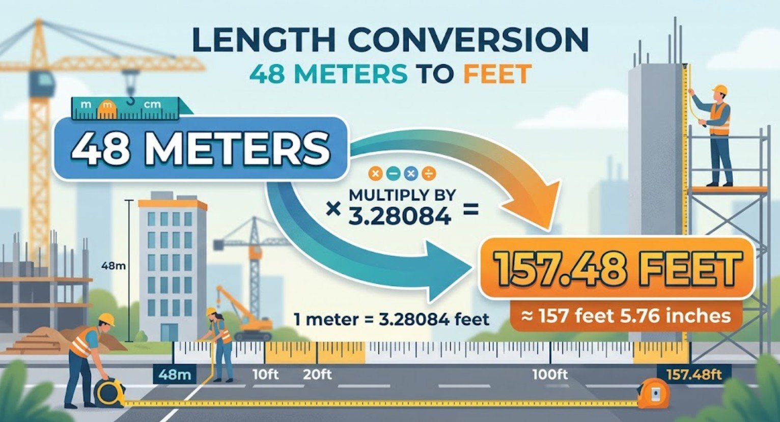 48 Meters to Feet