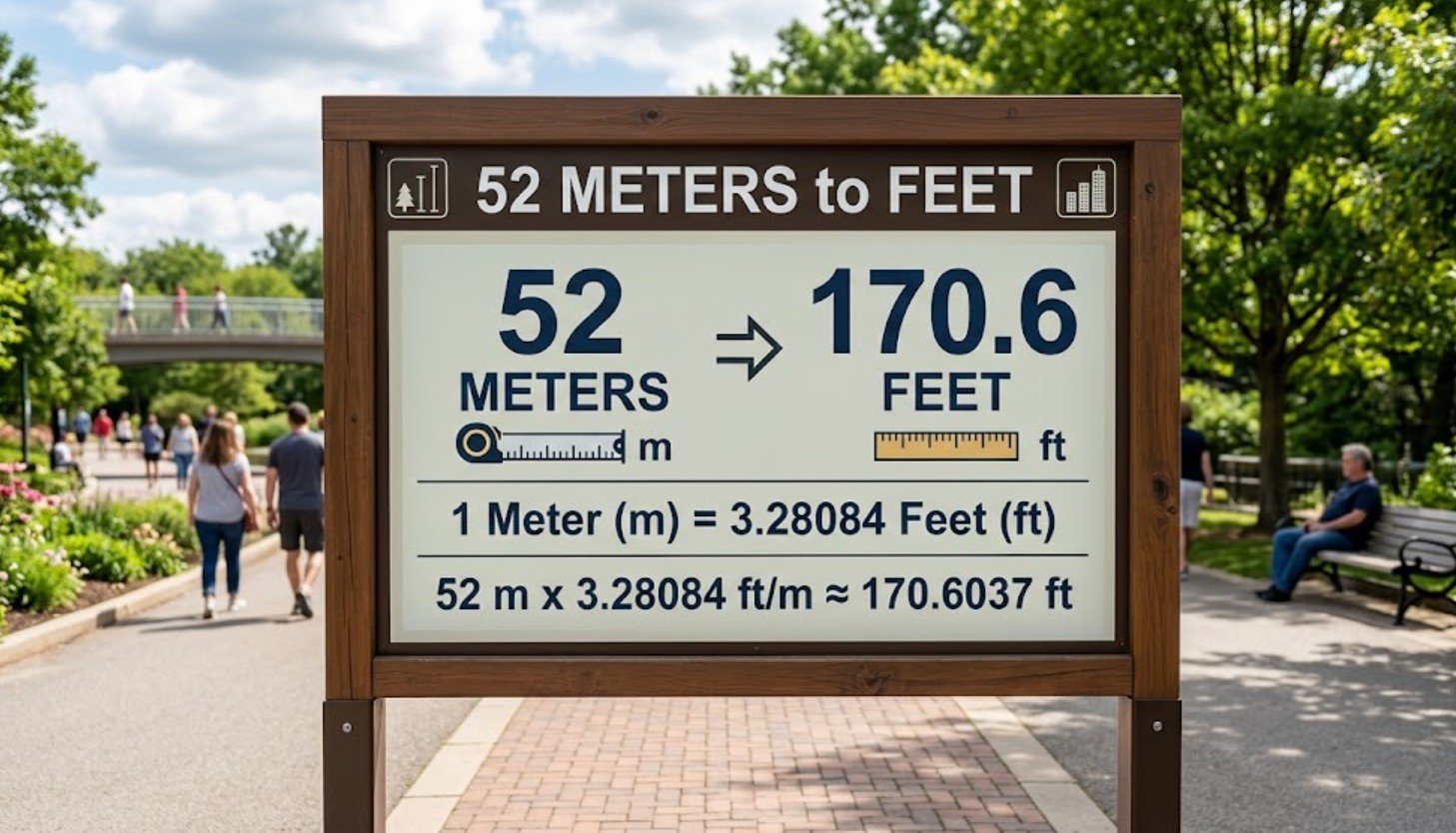 52 Meters to Feet