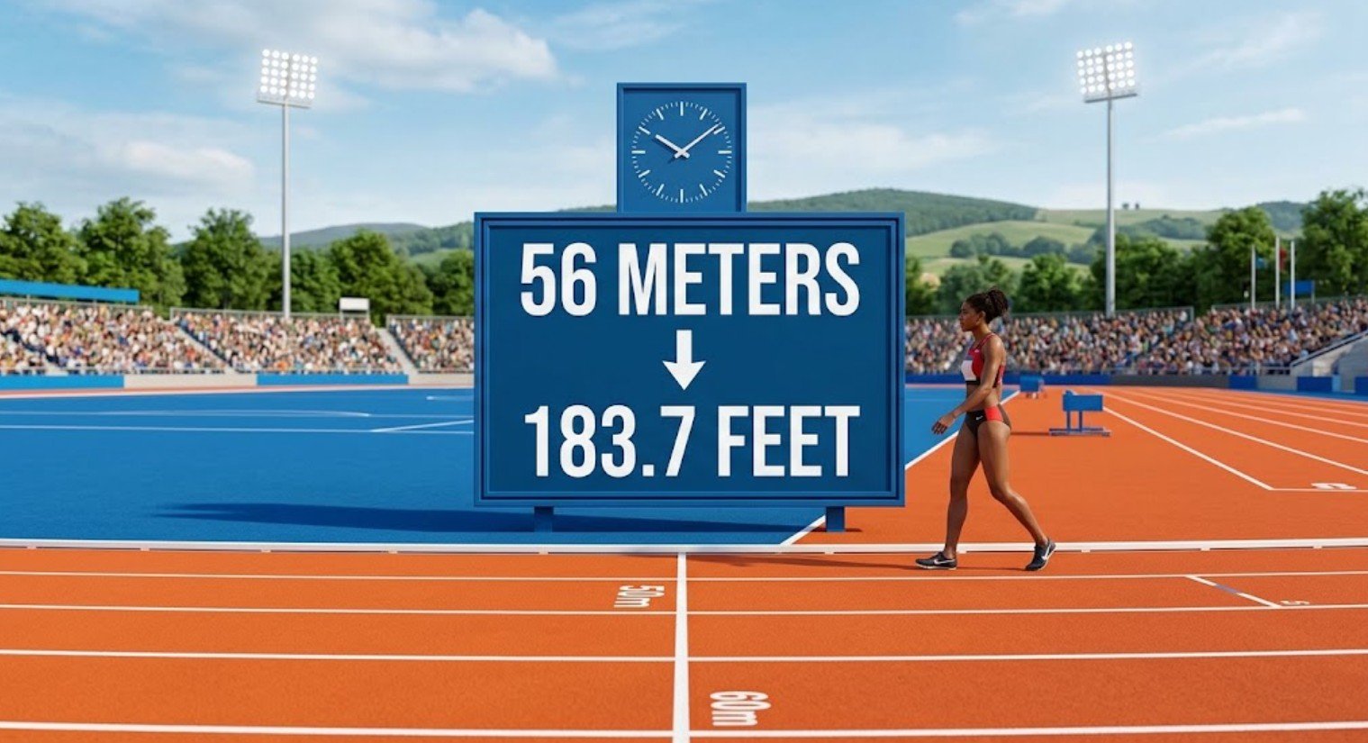 56 Meters to Feet