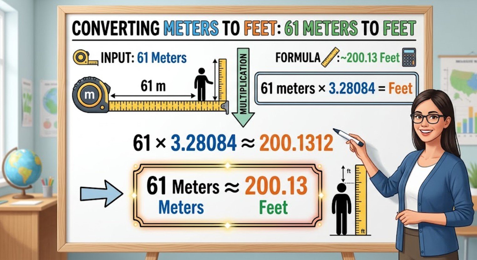 61 Meters to Feet