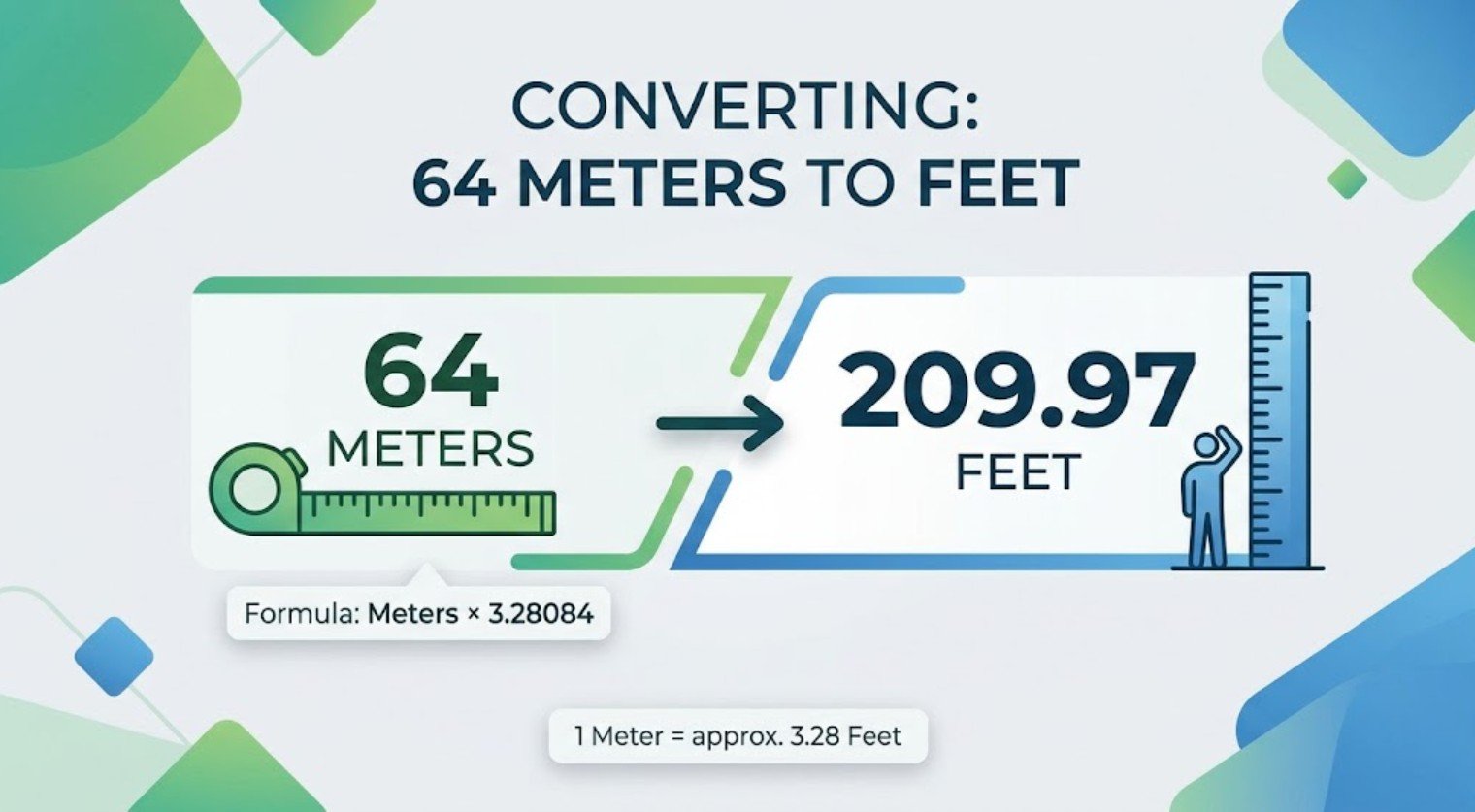 64 Meters to Feet