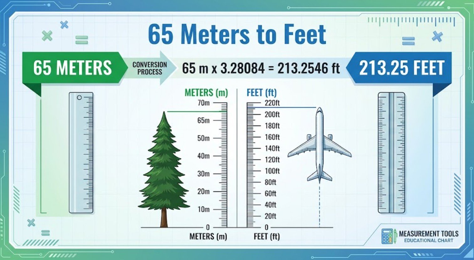 65 Meters to Feet