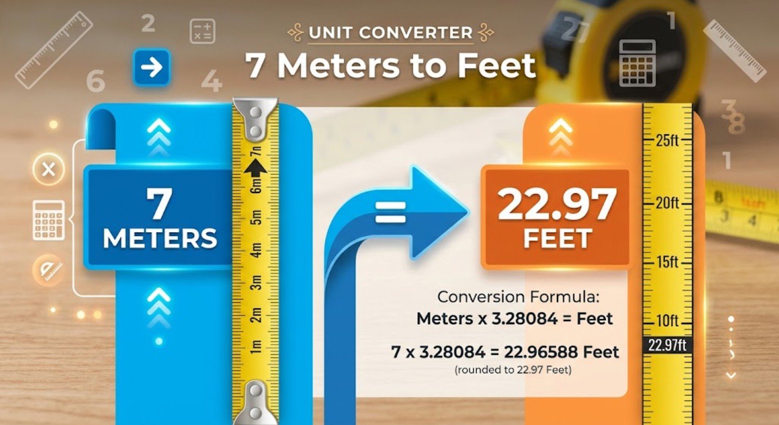7 Meters to Feet