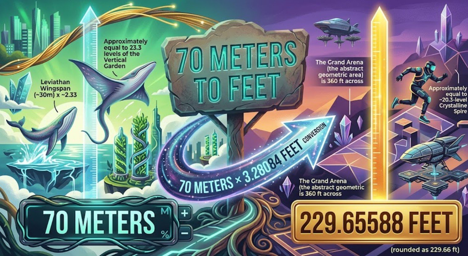 70 Meters to Feet