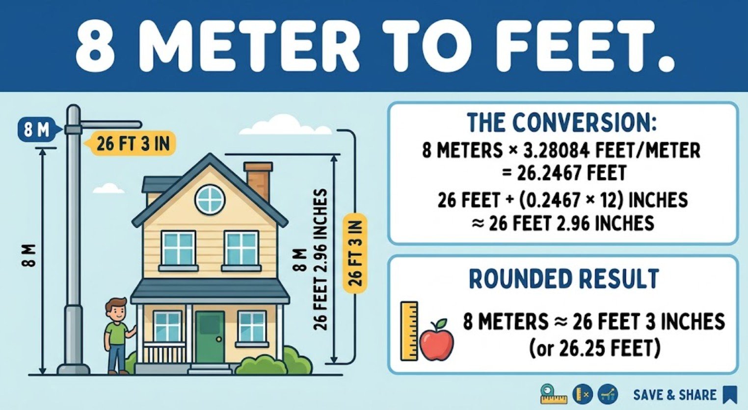 8 Meters to Feet