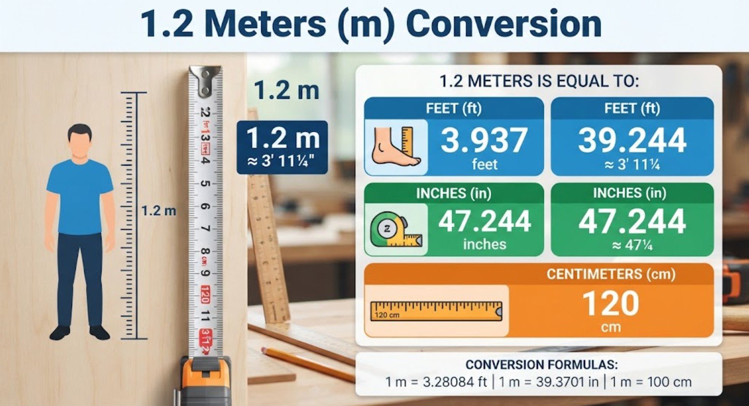 1.2 Meters to Feet