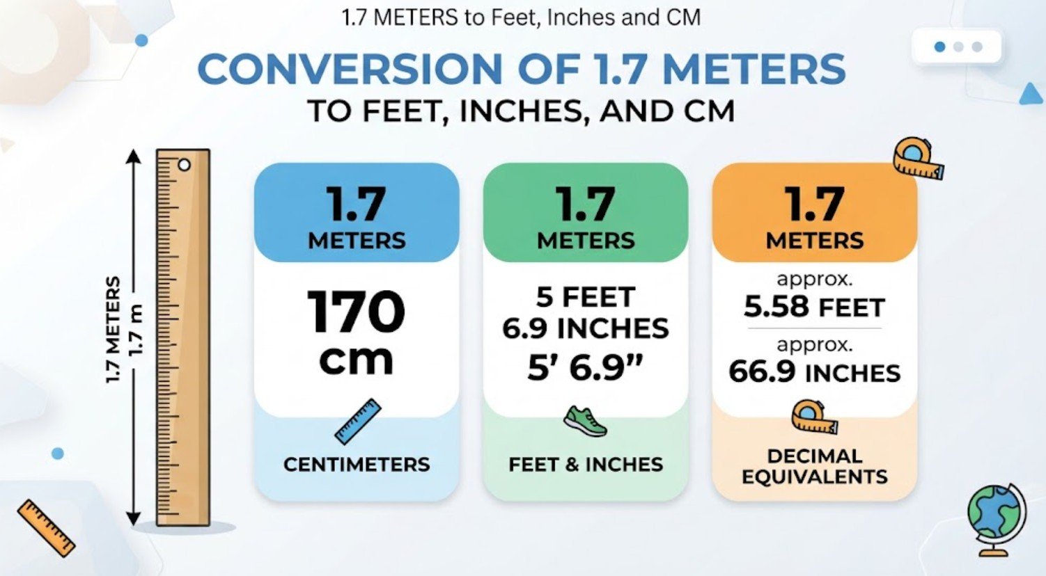 1.7 Meters to Feet