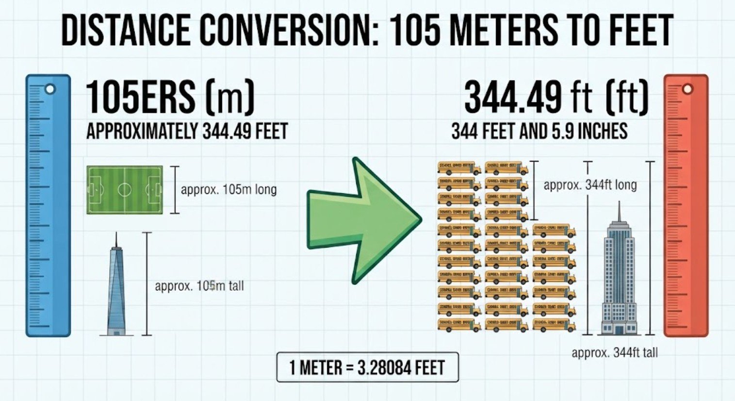 105 Meters to Feet