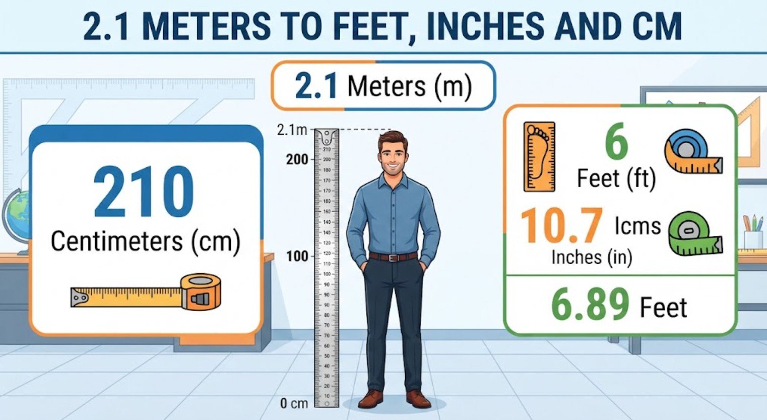 2.1 Meters to Feet