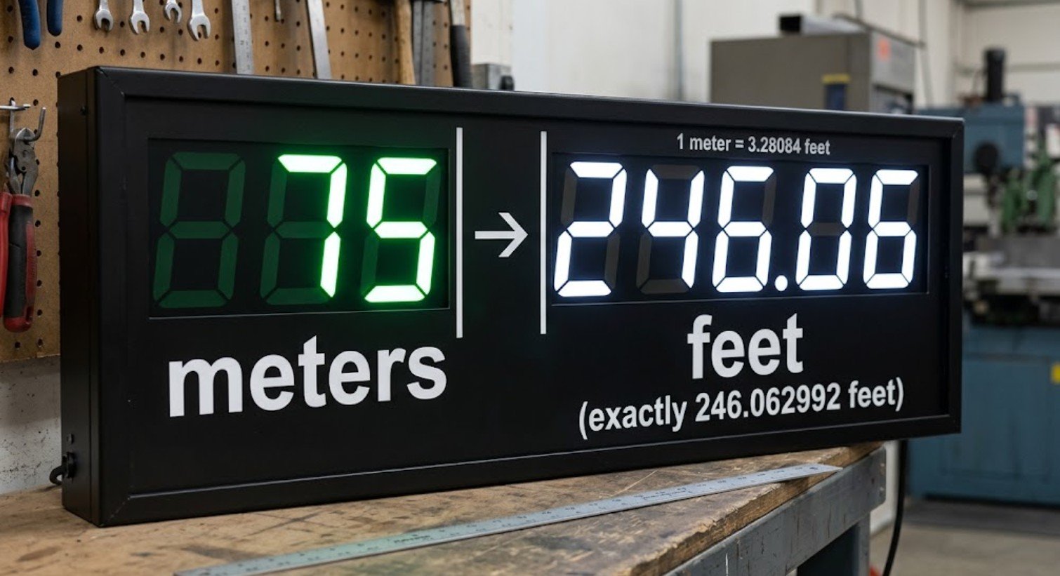 75 meters to feet