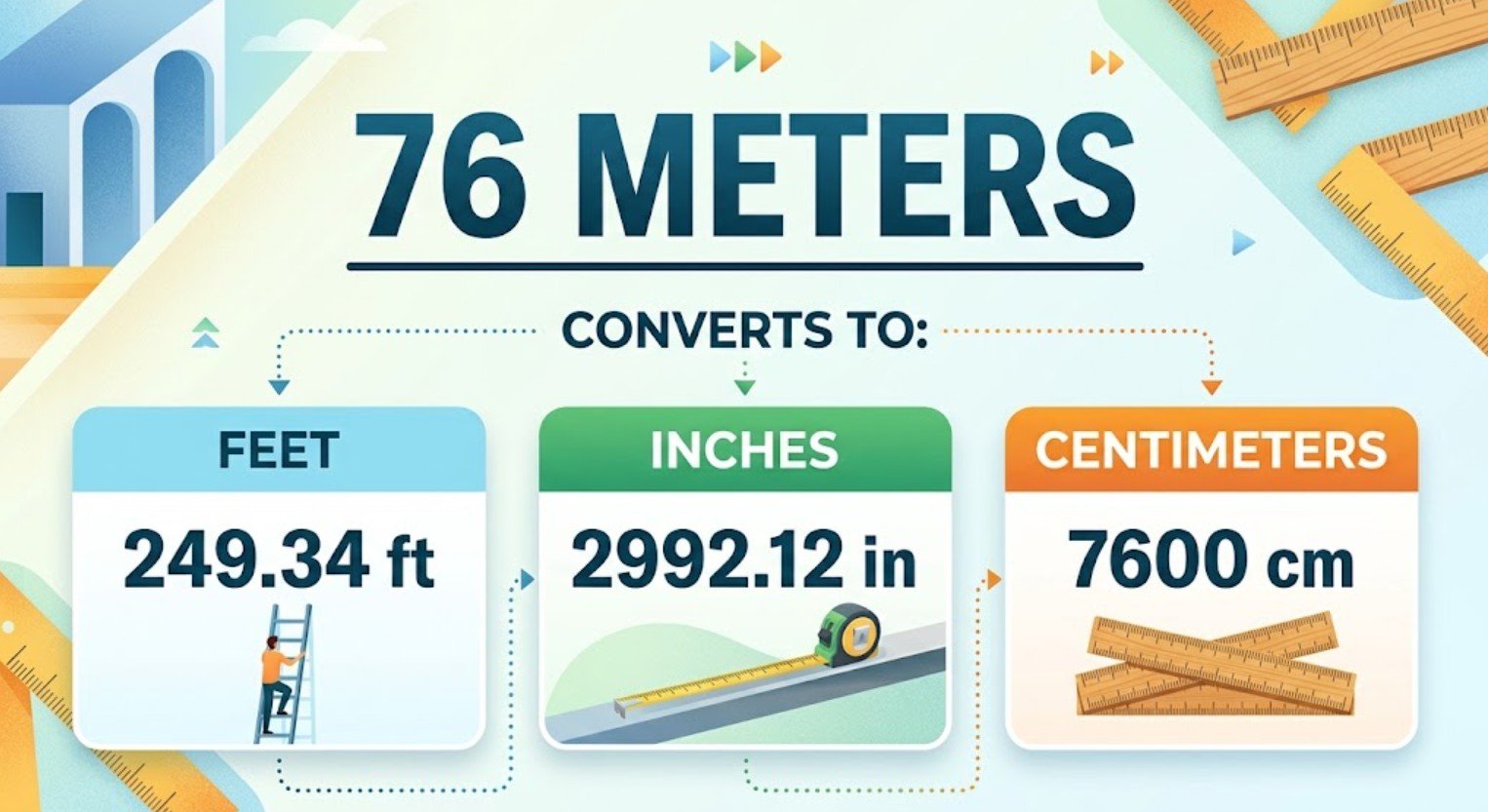 76 Meters to Feet
