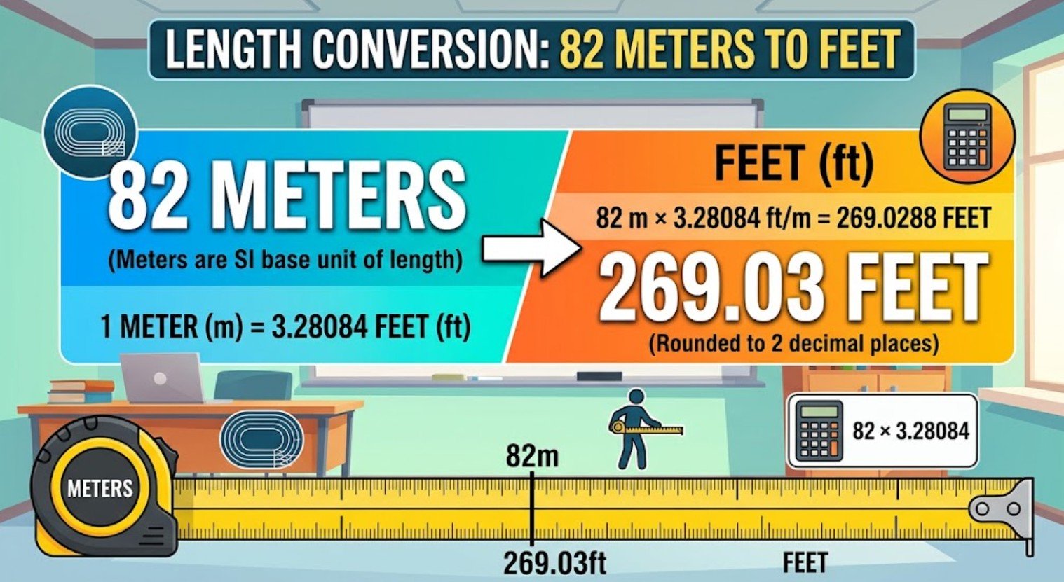 82 meters to feet