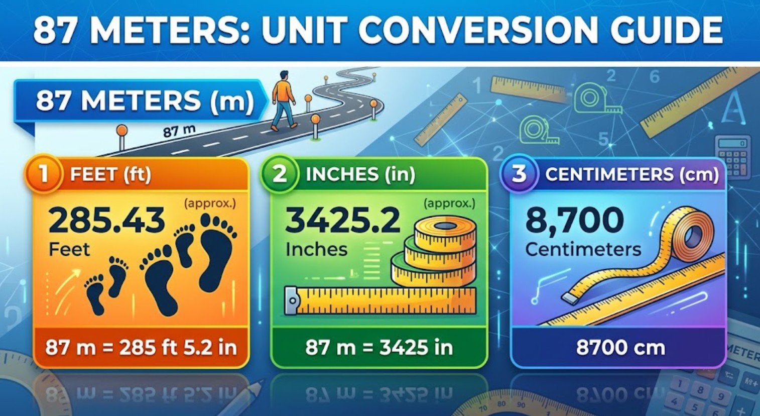 87 Meters to Feet