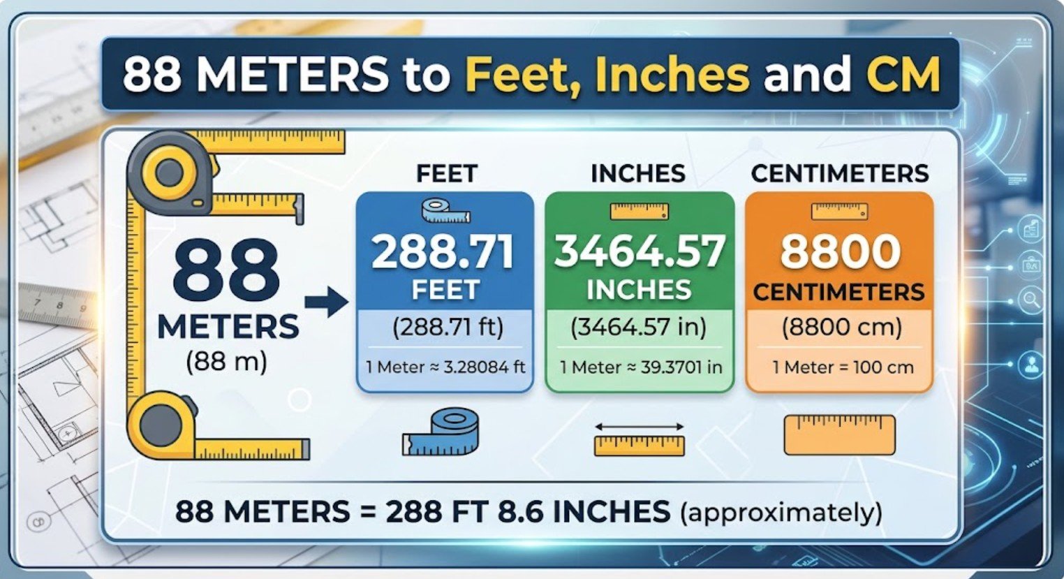 88 Meters to Feet