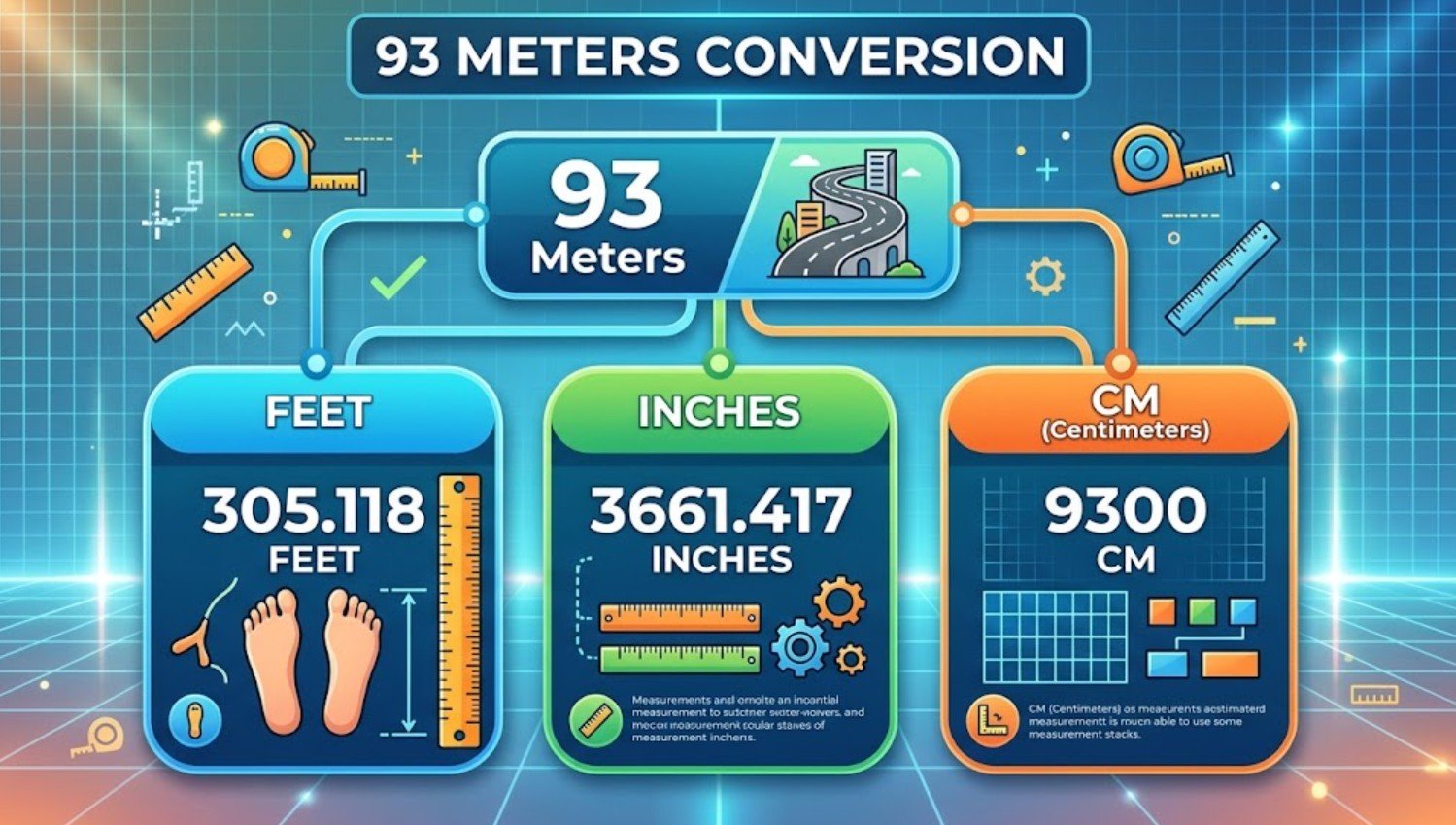 93 Meters to Feet