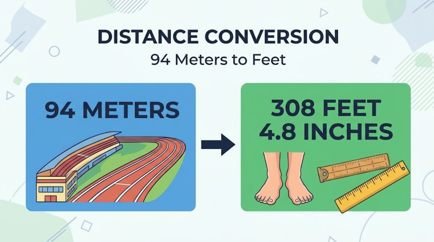 94 Meters to Feet