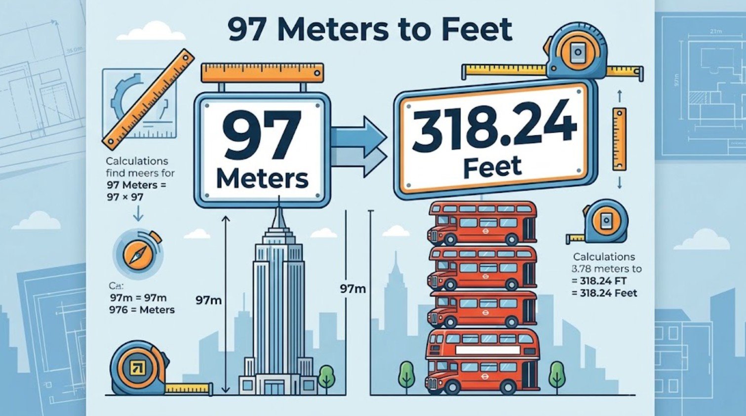 97 Meters to Feet
