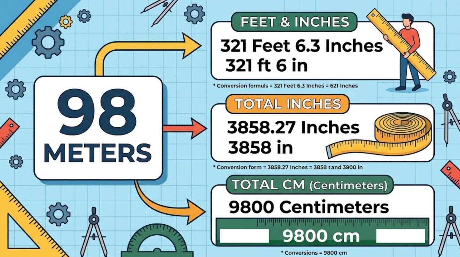 98 Meters to Feet